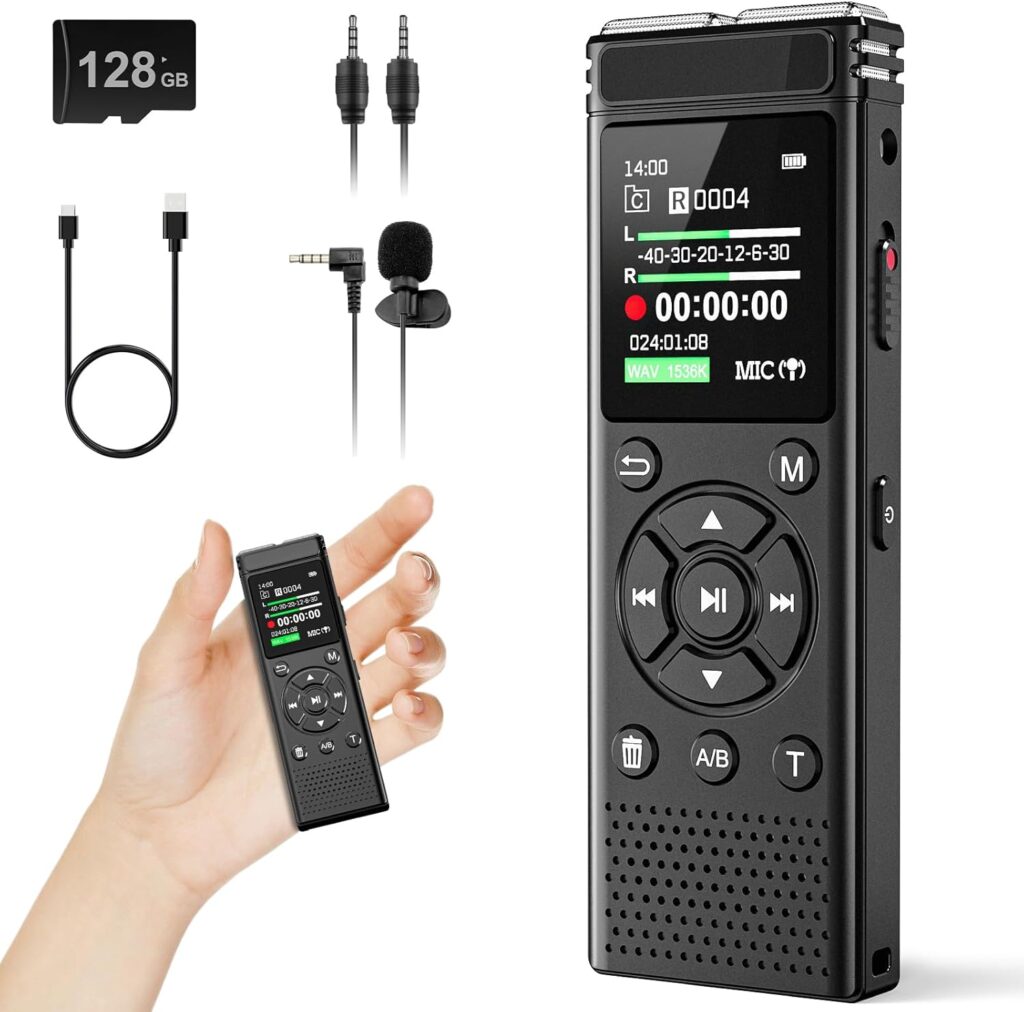 Audio Recorder for on the go recording with lavalier microphone