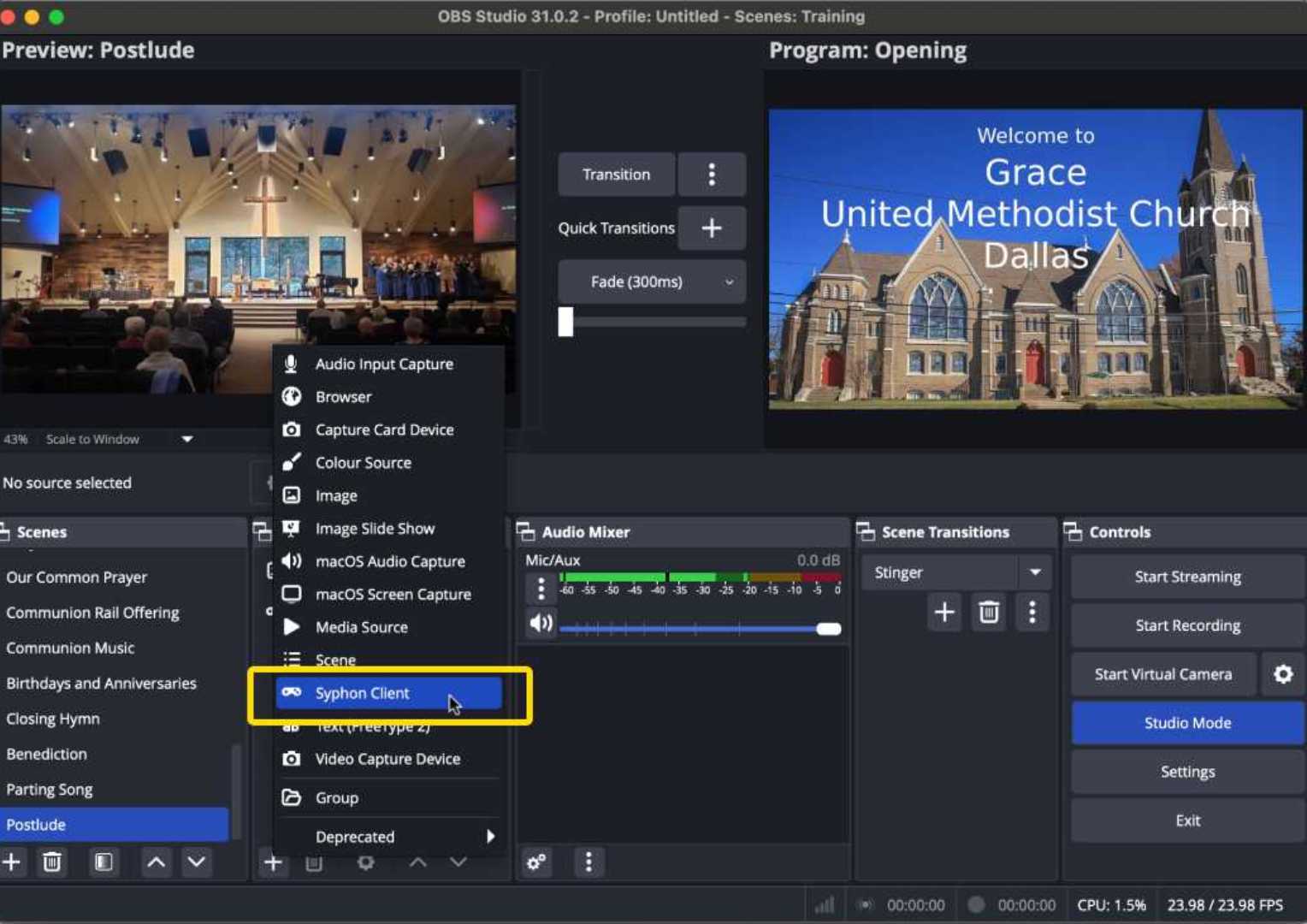 Get Your Church Online With OBS Screenshot